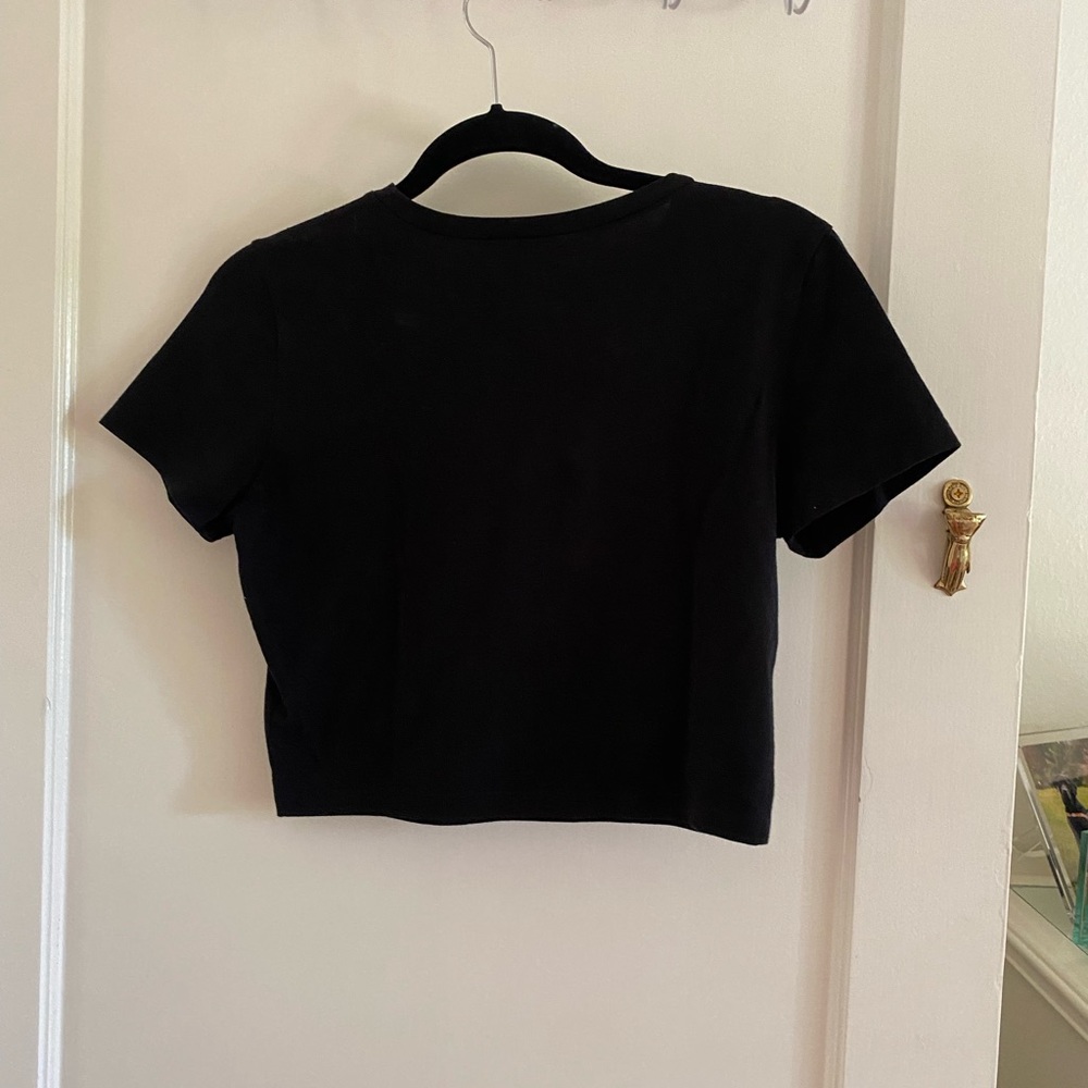 Wild Fable Black Cotton Crop Tee